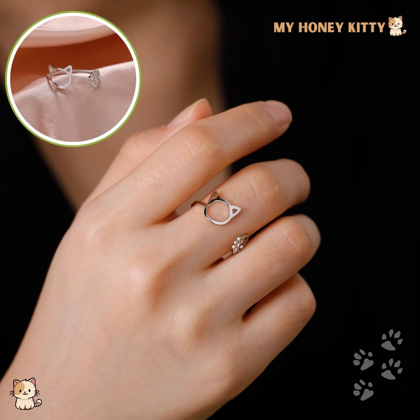 Bague féline raffinée - My Honey Kitty