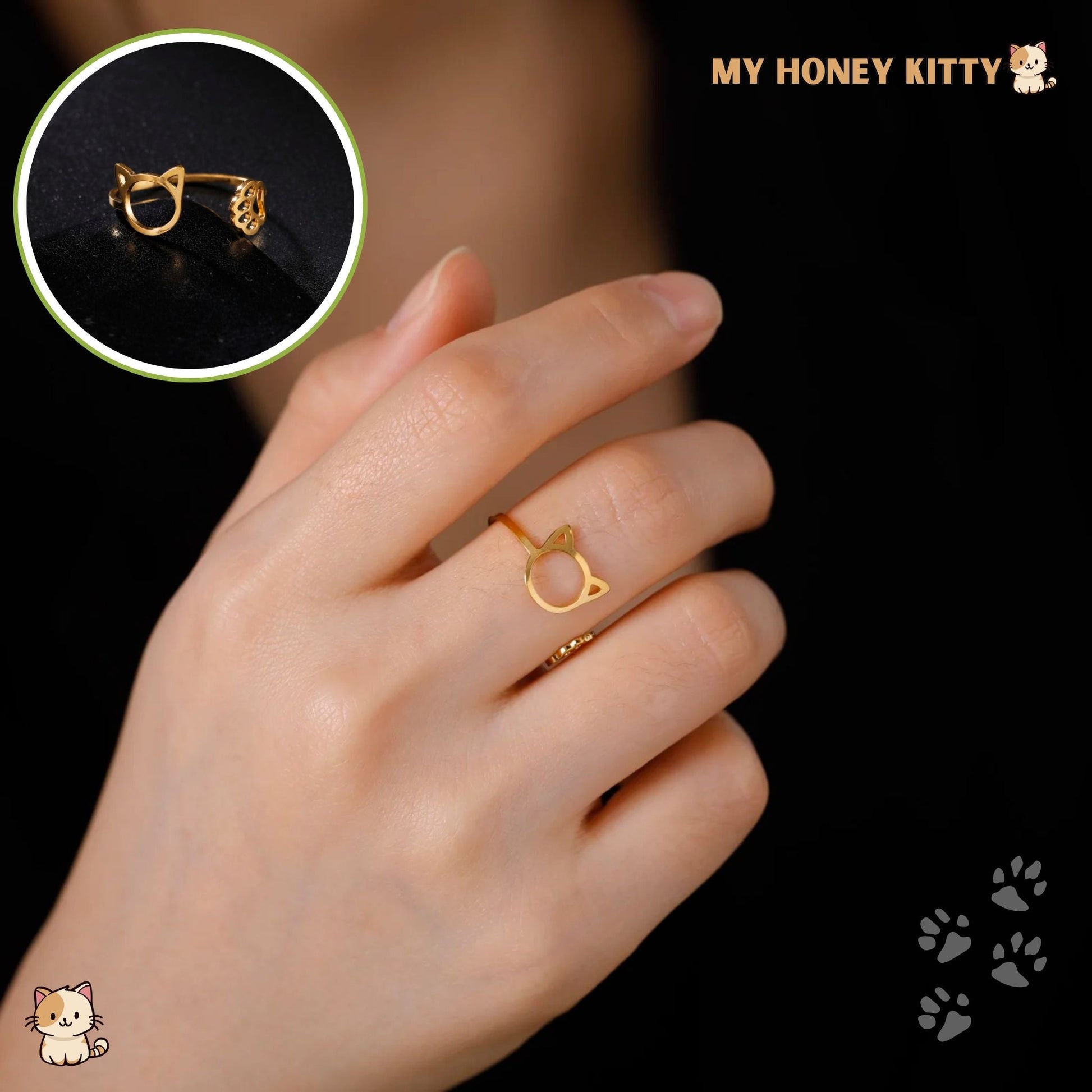 Bague féline raffinée - My Honey Kitty