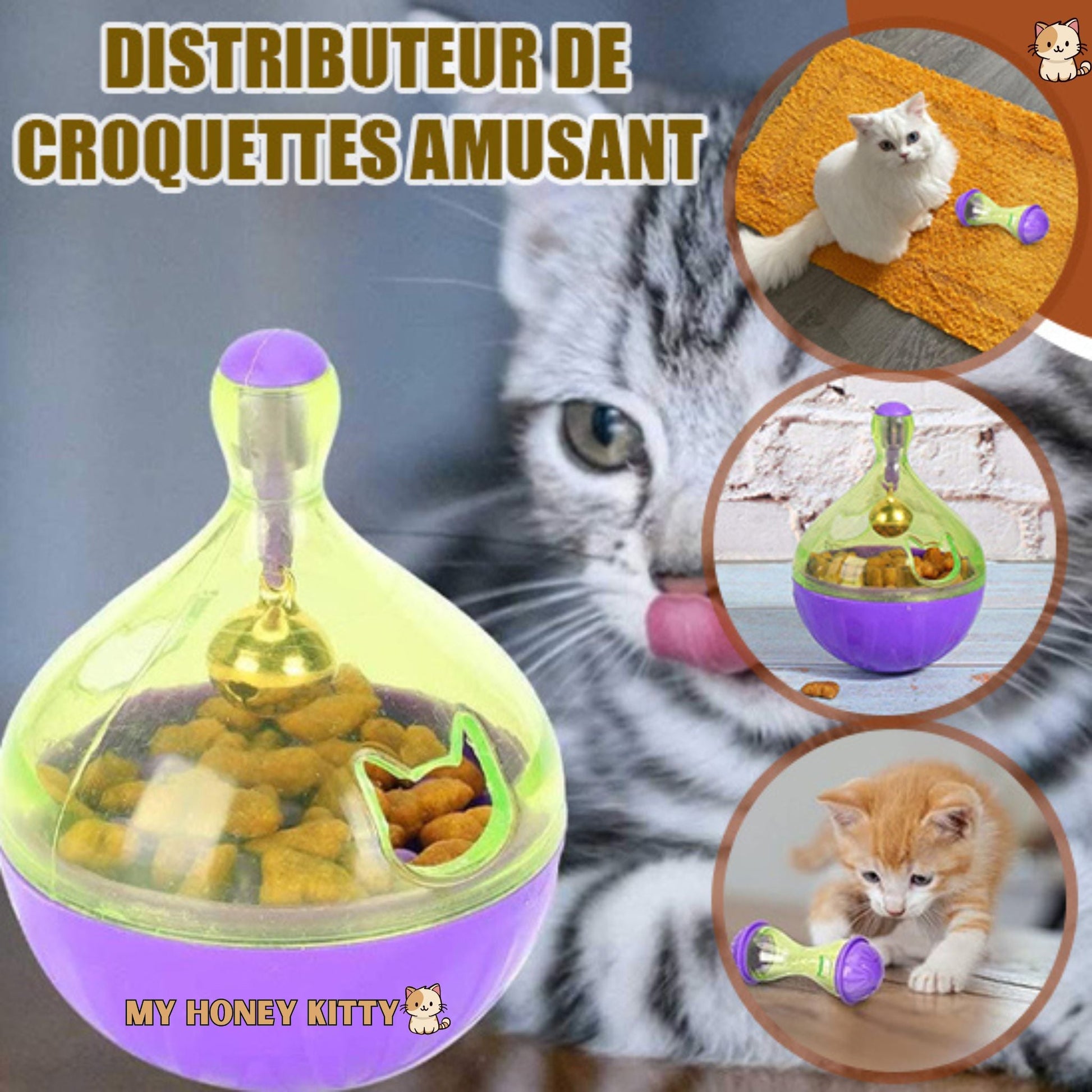 Distributeur de croquettes pour chat amusant - My Honey Kitty