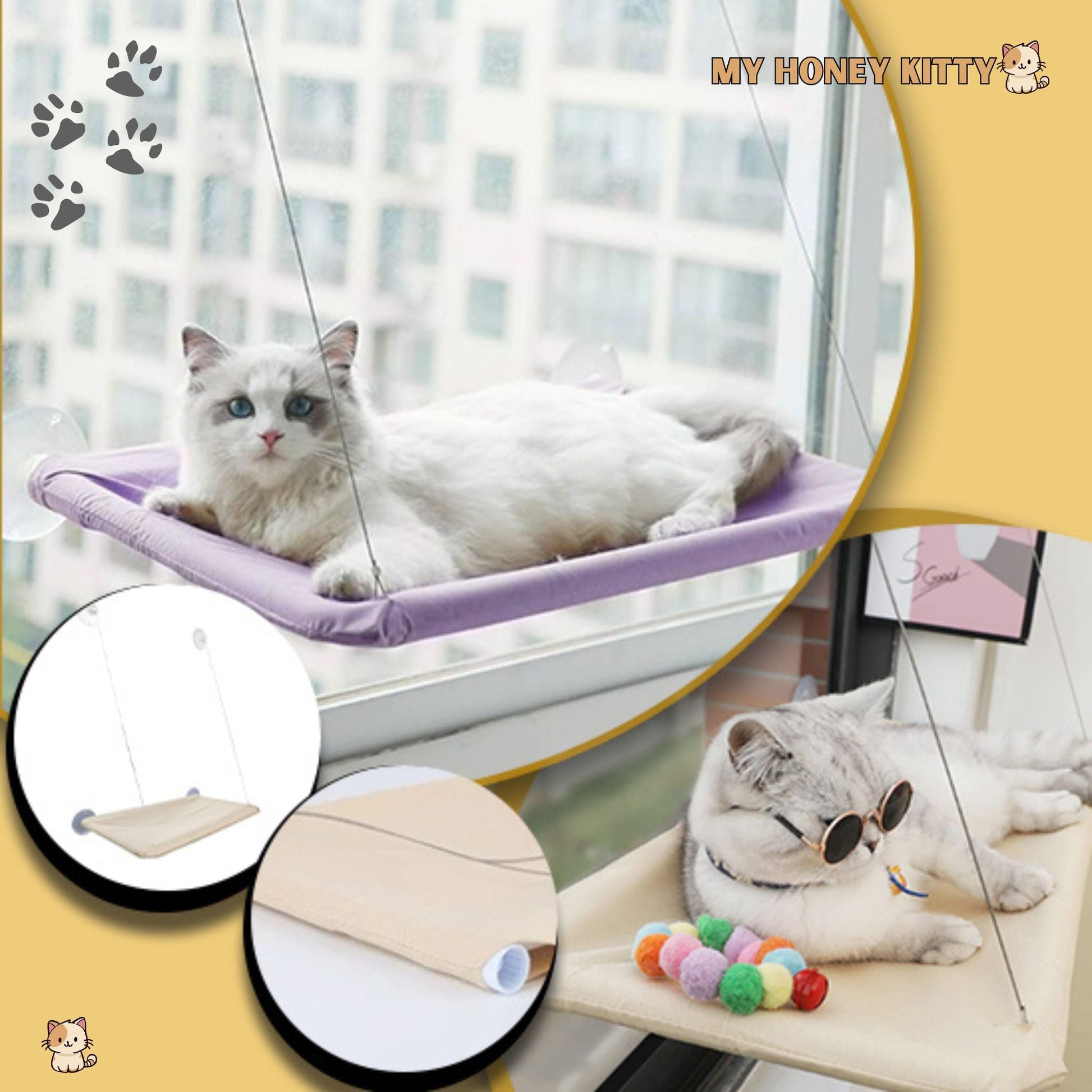 Hamac pour chat | WindowFeline™ - My Honey Kitty