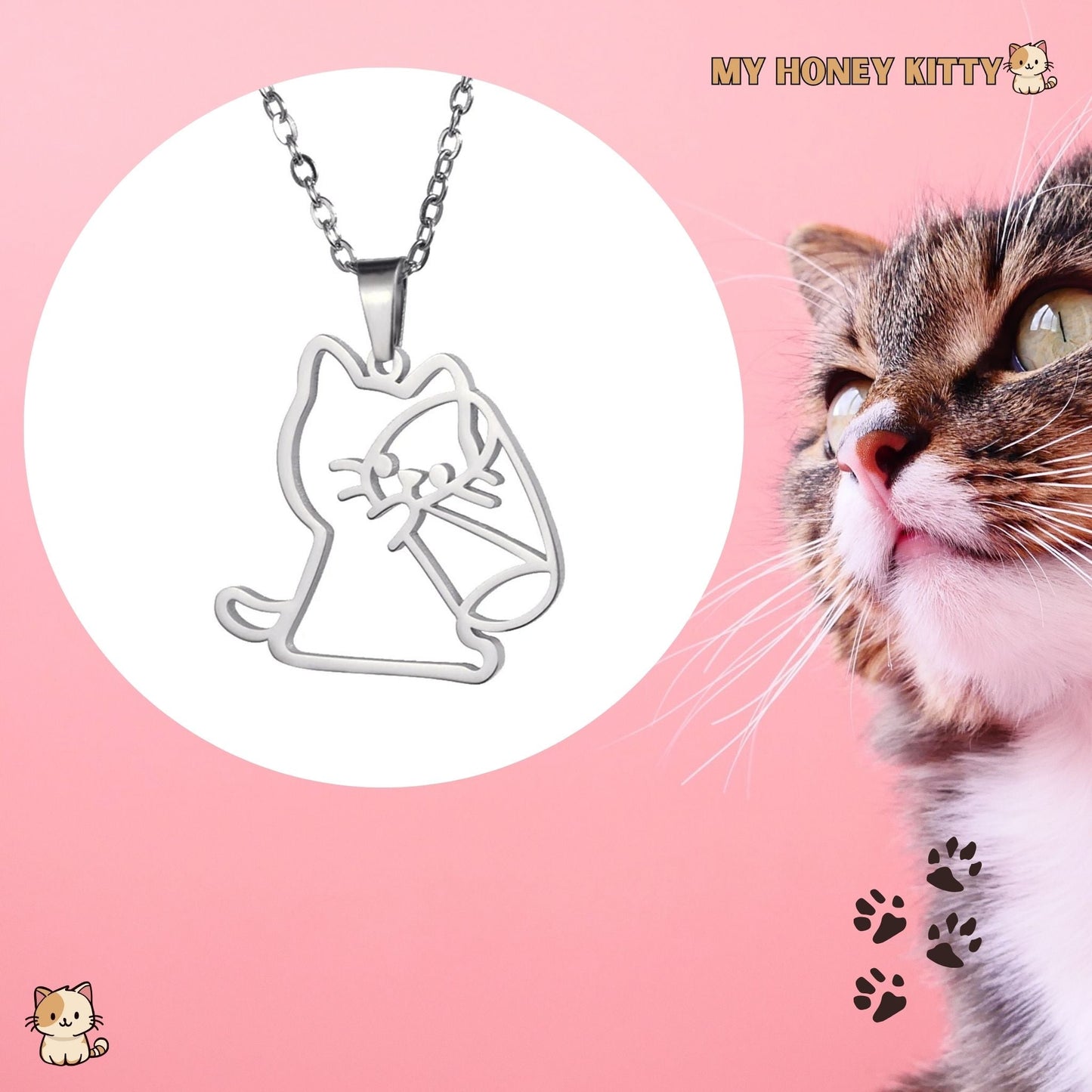 Pendentif Félin - Élégance et Grâce au Bout du Cou - My Honey Kitty