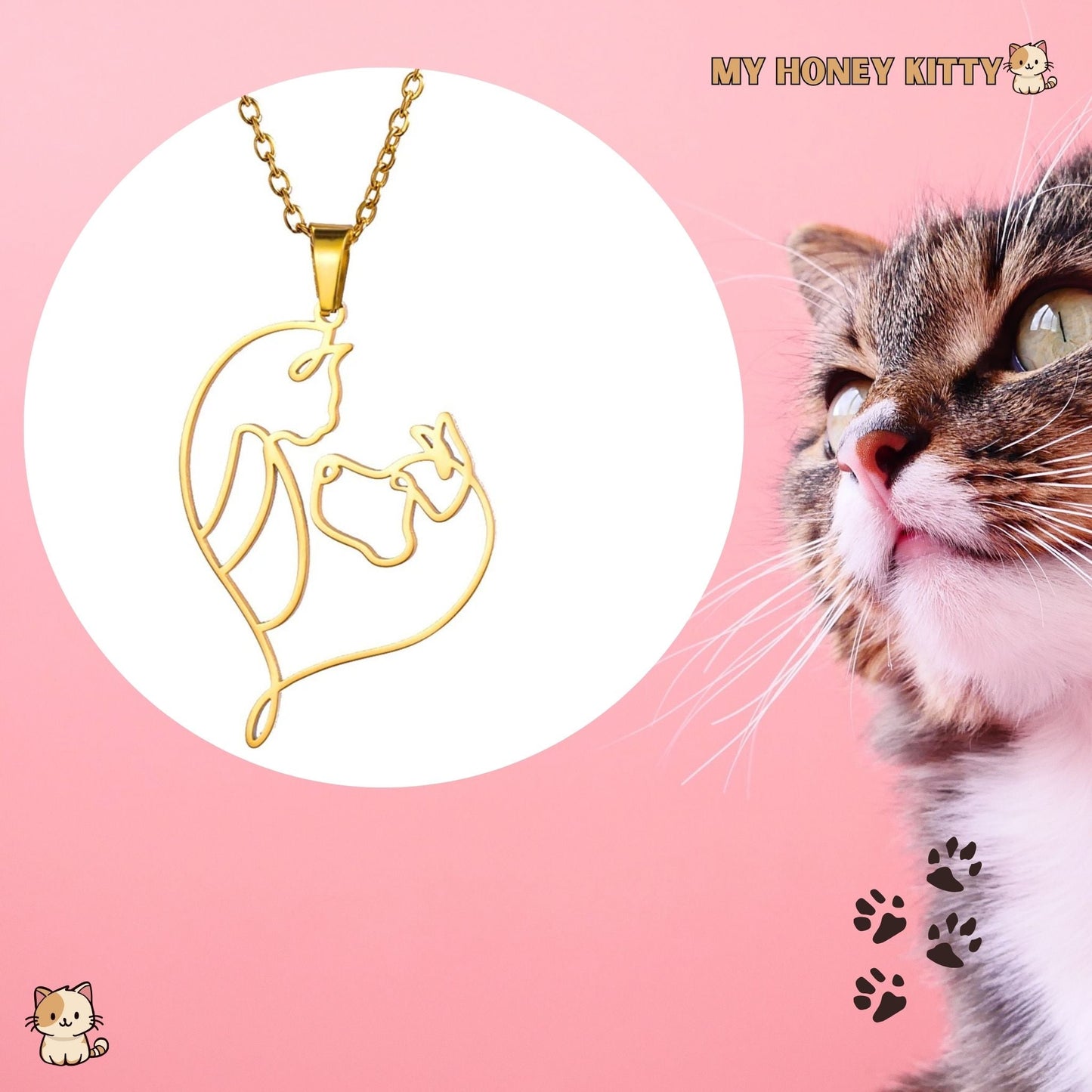 Pendentif Félin - Élégance et Grâce au Bout du Cou - My Honey Kitty