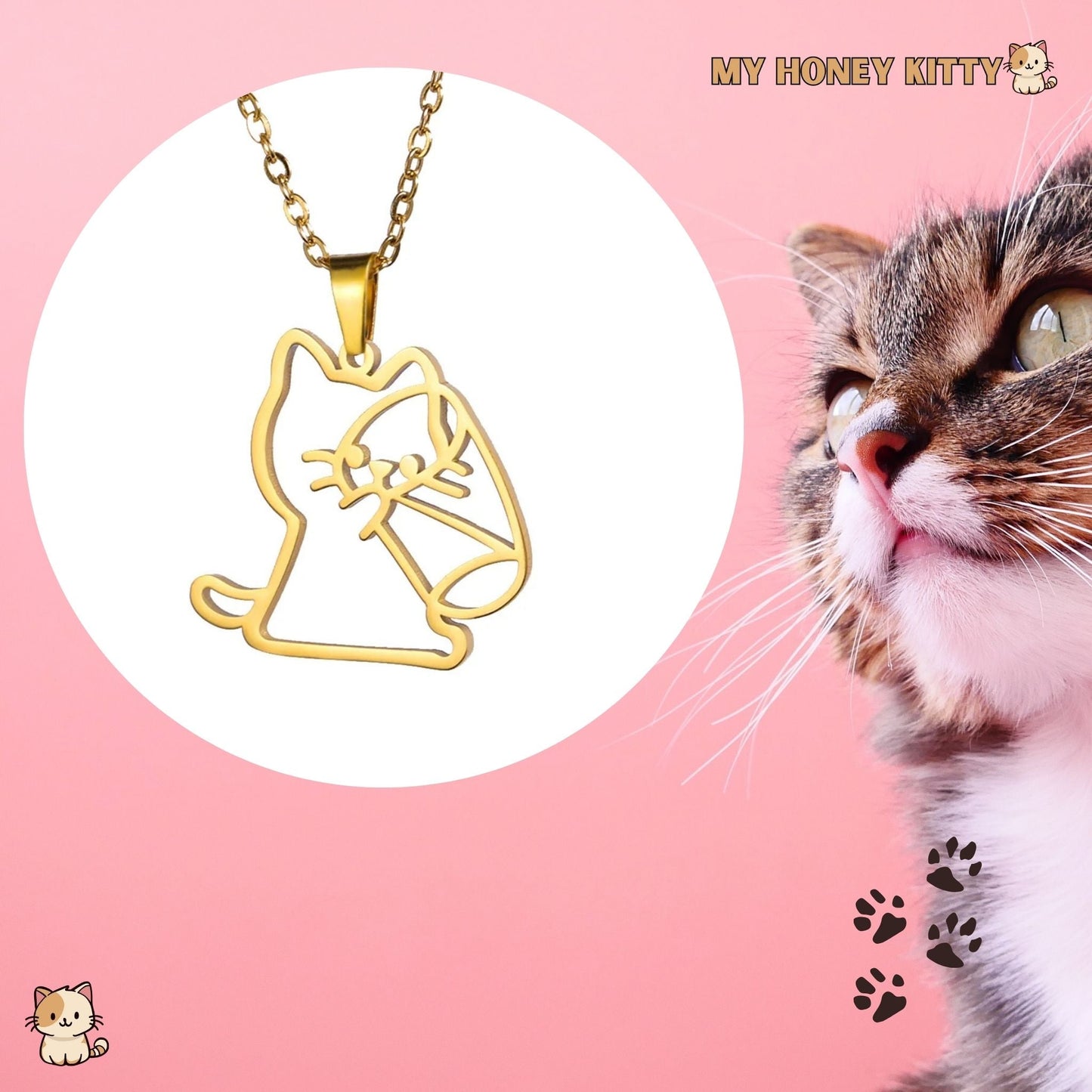 Pendentif Félin - Élégance et Grâce au Bout du Cou - My Honey Kitty