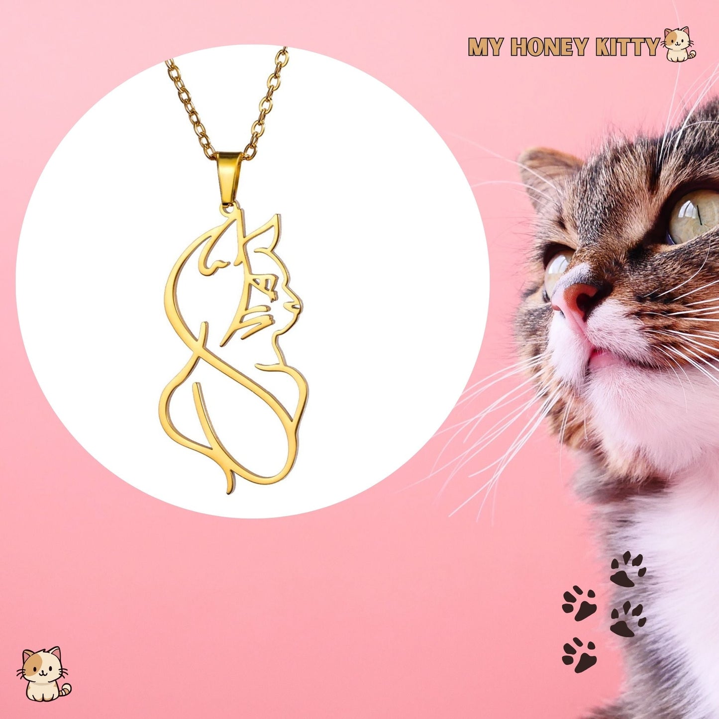 Pendentif Félin - Élégance et Grâce au Bout du Cou - My Honey Kitty